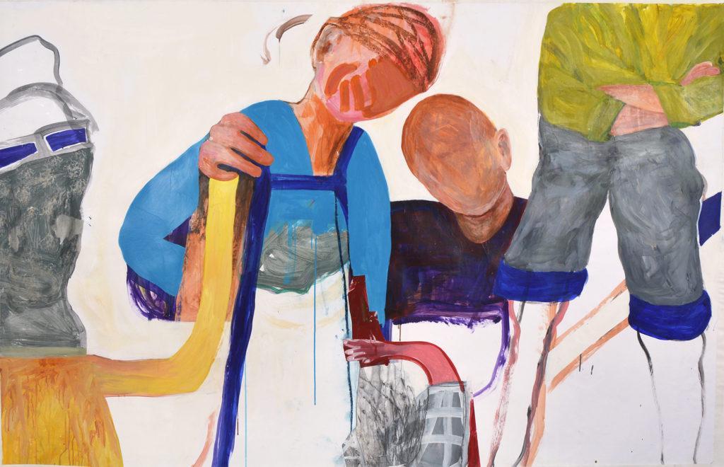 Tatana Kellner. Together, acrylic on paper mounted on canvas, 57" x 87", 2021