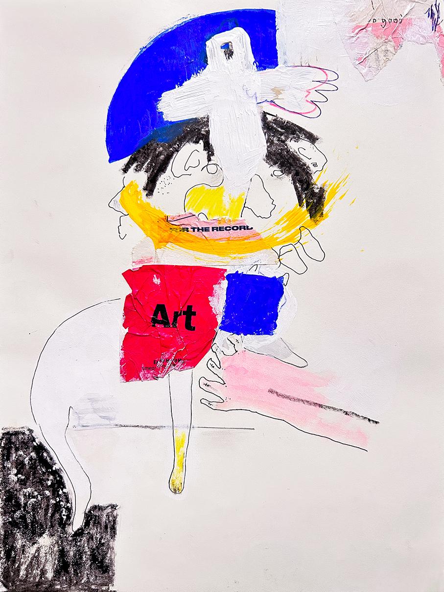 Edgar Moza Untitled, mixed media on paper, 9"x12", 2019